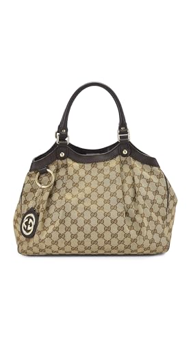 WHAT GOES AROUND COMES AROUND Women's Pre-Loved Gucci Brown Canvas Sukey Tote, Brown, One Size