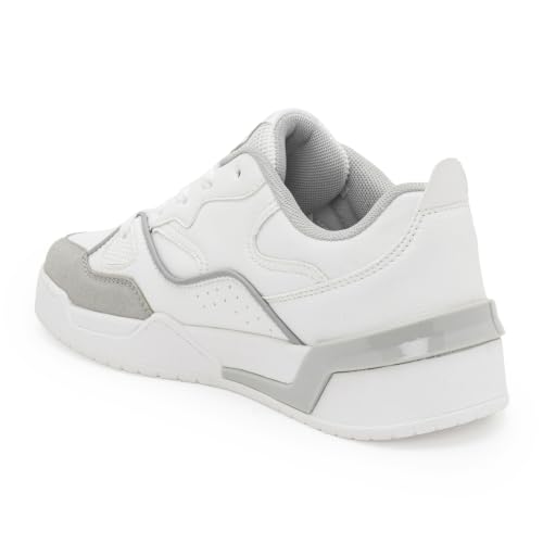 Image of Red Tape Women's Sneakers White Grey Pu Round Toe Lace-Up