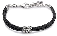 Algopix Similar Product 11 - Handmade Cuff Braided Black Genuine
