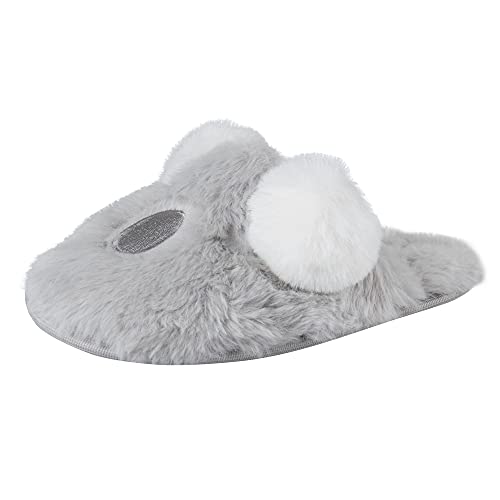Jessica Simpson Girls Cute and Cozy Plush Slip on House Slippers with Memory Foam, Grey
