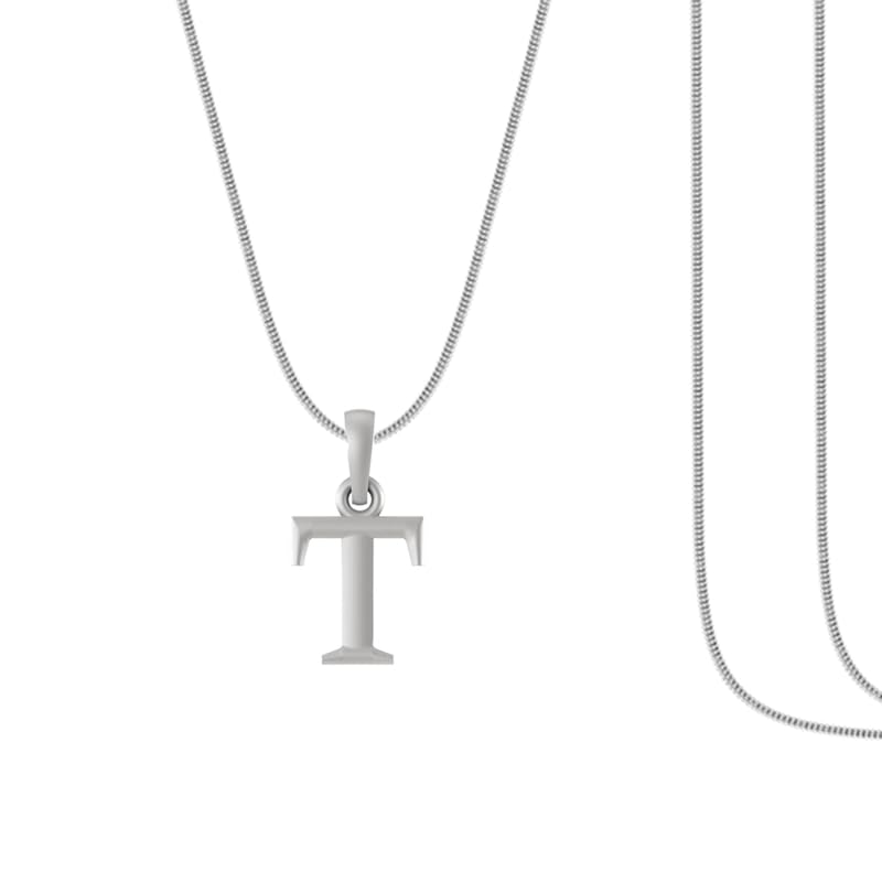 Colgante del alfabeto de plata para niños: el regalo de cumpleaños con cadena de serpiente