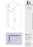 Glaszentrum Hagen - 8 mm - Walk in kabina prysznicowa - prysznic - ESG - grafitowo-szary (100 x 200 cm)