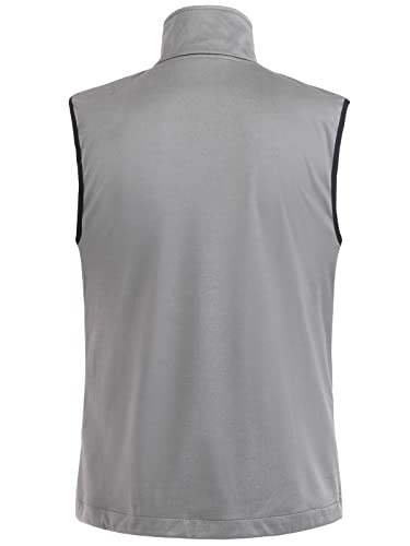 Free Soldier Men's Lightweight Softshell Golf Vests Outerwear Windproof Sleeveless Jackets For Travel Hiking Running Fishing(Alloy Gray,L) #TOP1