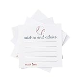 Baseball Advice and Wishes Cards (25 Pack) Boys Baby Shower Games - Well Wish – Gender Reveal -...