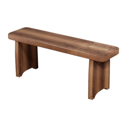Banco para cama de dormitorio rústico de madera maciza 60cm 2