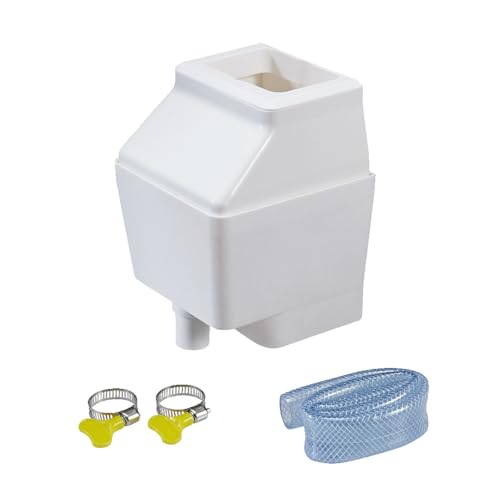 Rain Barrel Diverter, RainWater Collection System Fits for 2 x 3” and 3 x 4”, Downspout Diverter with Adjustable Collection Capacity, Polyvinyl Chloride (PVC), White by AZG Go - Used condition - US$19.12