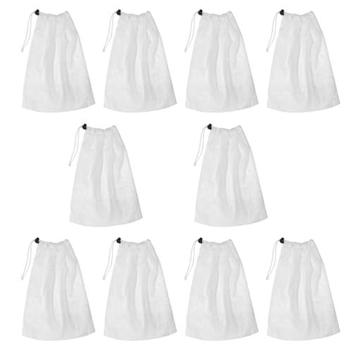 Lot de 10Sacs de récupération de Rechange, en Filet, avec Cordon de Serrage, pour aspirateur de Piscine, pour Attraper Les Feuilles et Les Petites saletés