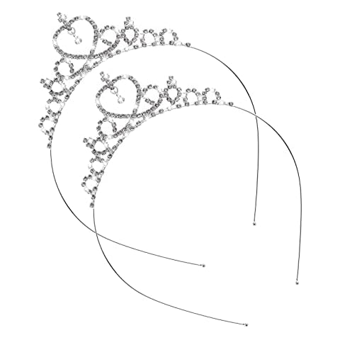Sibba Tiara de corona de princesa con diamantes de imitación y perlas de cristal Cover