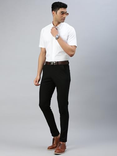 Image of RAMRAJ COTTON Men White Regular-Fit Solid Ethnic Cotton Shirt