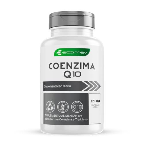 Coenzima Q10 + L Triptofano 500mg 100% Absorção 120Cápsulas Ecomev