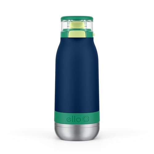 Image of Ello Emma 14oz Insulated Stainless Kids Water Bottle with Straw, Tidal Wave