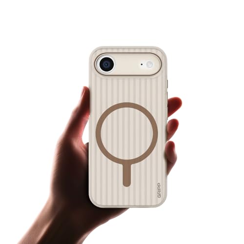 Image of GRIPP Slimfit Case Compatible with Mag-Safe for iPhone Air | Ultra-Thin, Corrugated Design, Matte Frosted Finish, Raised Edges, Anti-Scratch, Sleek & Lightweight Back Cover - Gold