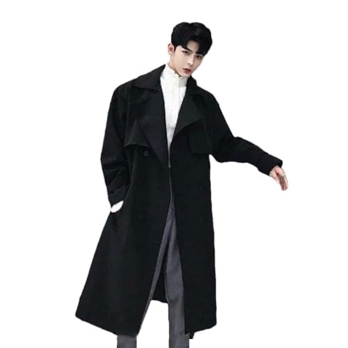 Manteau long homme style coréen veste rétro casual double boutonnage JXQXHCFS automne hiver