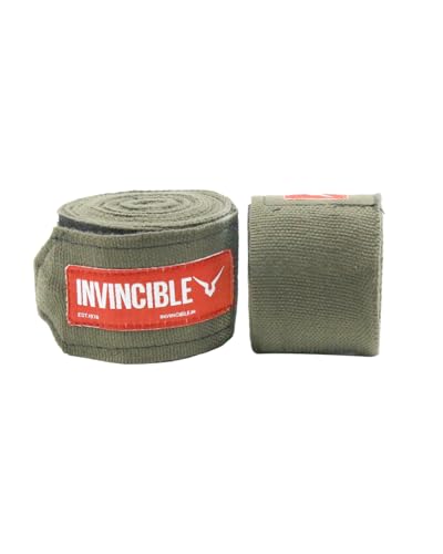 Image of Invincible Mexican Style Semi-Stretch Hand Wraps (Olive, 4.5 Meter)
