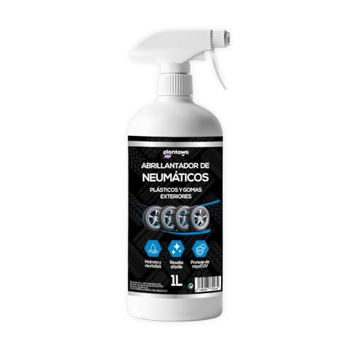 PLANTAWA Abrillantador de Neumáticos 1L | Recuperador de Plásticos y Gomas Coche | Hidratador y Restaurador de Plásticos | Brillo y Protección Duradera para Coche y Moto