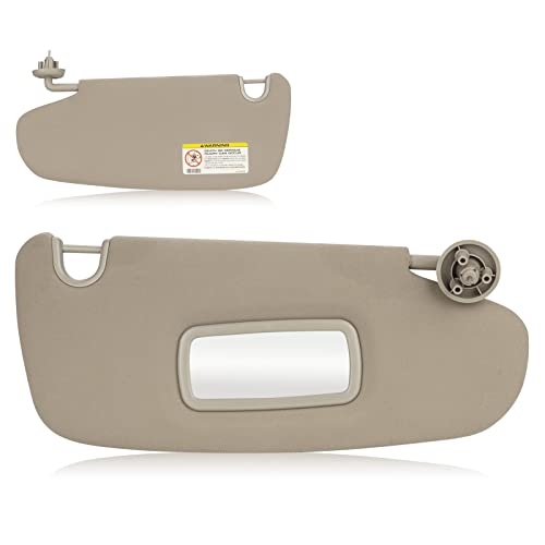 AEagle Simple Sun Visor for 2002-2009 Dodge Ram 1500, 2500, 3500, Right Passenger Side, Beige, Without Light
