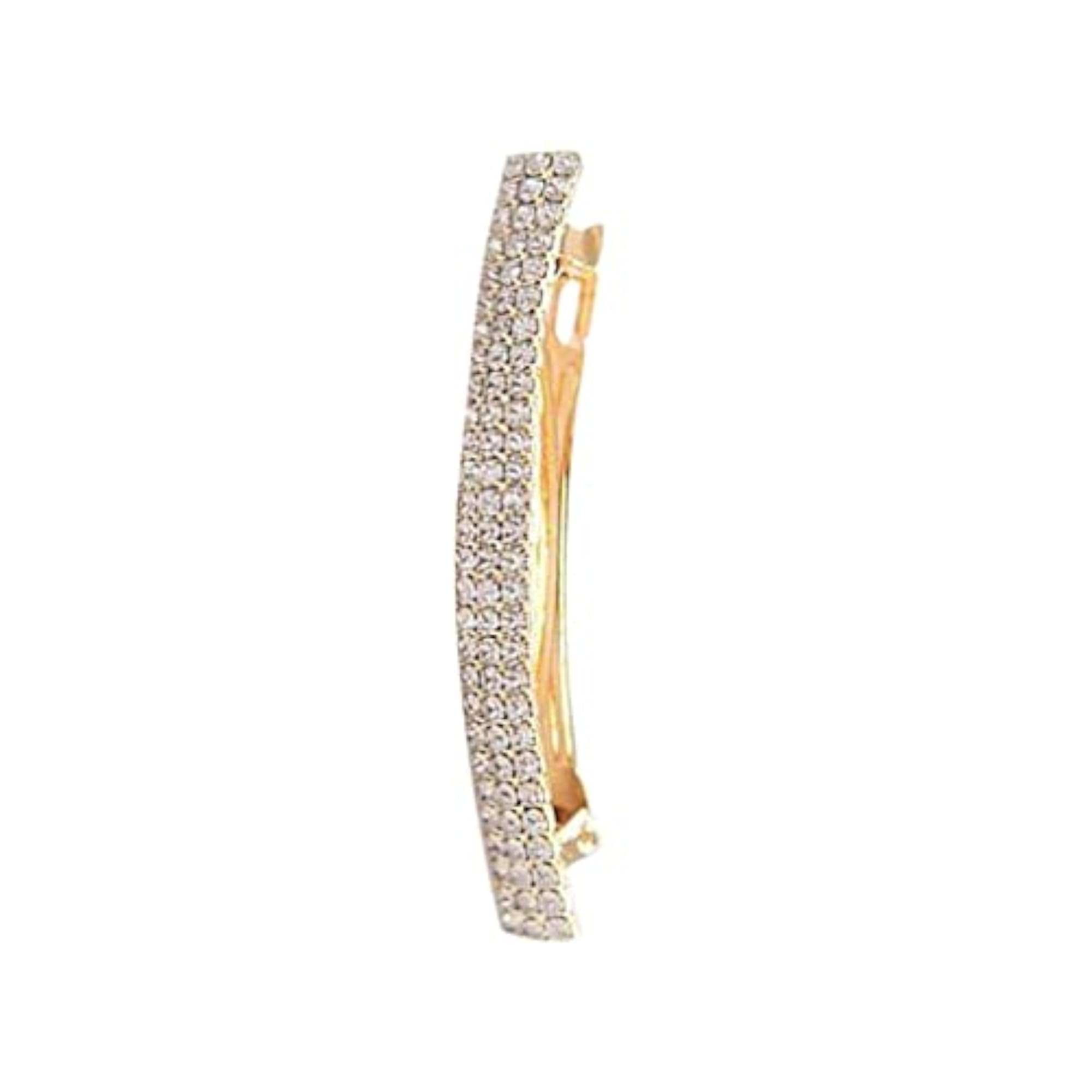 Automatic Rhinestone French Barrette Hair Clip, Elegant Accessory