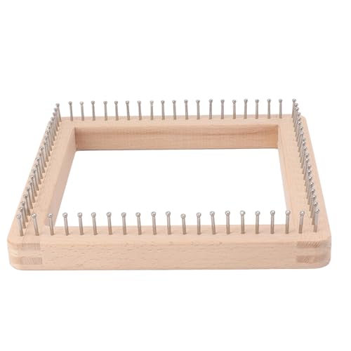Knitting Loom, Wooden DIY Board Mini Knitting Board with Metal Hooks, Handmade Wooden Crochet Blocking Board,Crochet Accessories for Crochet Knitting and Crochet (L