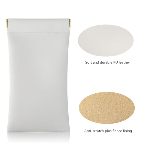Image of 4Pcs Squeeze Top Glasses Case, Glasses Cases Soft, Portable Sunglass Case Soft Leather Eyeglass Case for Women Men Kid