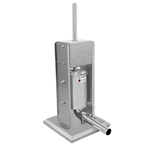 KUKOO 7L Wurstfüller Wurstfüllmaschine Manuell Wurstmaschine Metzgerei Gastronomie vertikal inkl. 5 Füllrohre