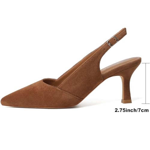 Mostrin Kitten Heels for Women Slingback Pointed Closed Toe Heels Women's Pumps Shoes for Wedding, Party, Commuting2