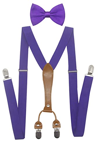 Image of Men's Suspenders Bowtie Set Elastic Y Shape Style Women's Suspenders Bowtie For Wedding&Formal Events