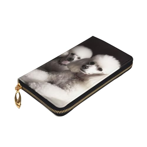 French Poodle Wallet For Women Men Clutch Rfid Blocking Leather Wallets Large Capacity Purse Credit Card Holder Money Case With Zipper Phone Holder Long Travel Purse3