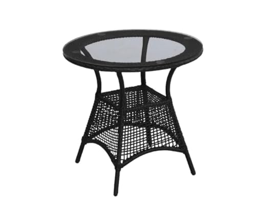 Image of PRATHAM India 4+1 Outdoor Indoor Patio Set Bistro Set Rattan Chair Patio Set Lawn Balcony Hall Outdoor Garden Chair Table Set (Black & Cream Cushion)