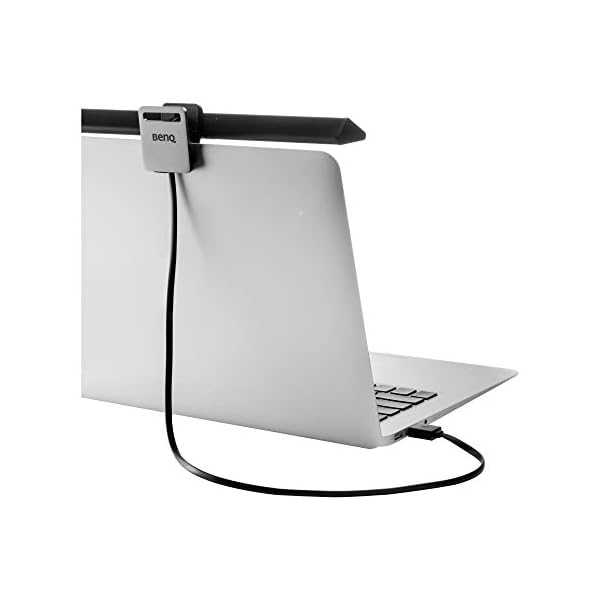 BenQ ScreenBar Plus e-Reading LED Task Lamp with Auto-Dimming and Hue Adjustment Features, Hang It on Monitors to Save Space, Eye-Care, No Screen Glare Or Flicker, Matte Black USB Powered Office Lamp - Image 6