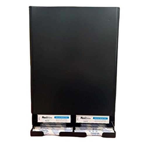 Sanitary Napkin and Tampon Dispenser, pre-Filled - Compact Version, SD7000BK-PF Free Vending Black Metal