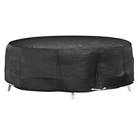 vidaXL Island Lounge Cover - Round, UV-resistant, Water-resistant Polyethylene, Secure with Aluminum Eyelets, Easy Storage, Black Colour