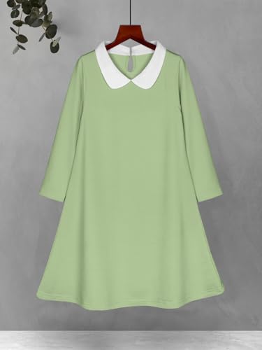 Image of HELLCAT Black Midi /Knee Length Peter Pan Collar Dresses for Girls