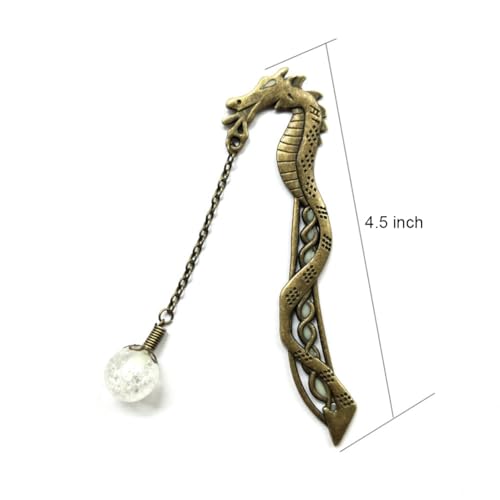 Cacukap CACUKAP-BOOKMARK_SEA HORSE-010 Vintage Luminous Metal Sea Horse Bookmark Gifts thumb #5