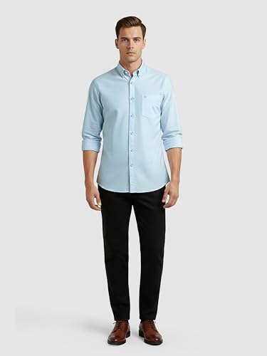 Image of Beyoung Oxford Cotton Shirt for Men | Premium Oxford Fabric | Regular Fit | Button-Down Collar