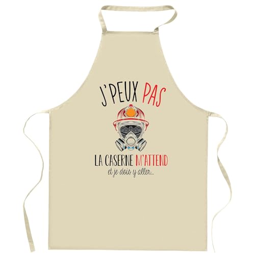 Tablier de cuisine caserne pompier Planetee : cadeau original pour passionnés
