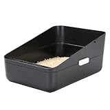 Picture of Sfozstra Open Litter Box, High Side Sifting, Secure and Odor Control, Removable, Easy to Clean for Cats Up to 8 Pounds (Black Small)