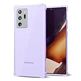 Svanove for Samsuang Galaxy Note 20 Ultra Case Clear, Transparent Jelly Protective Silicone Phone Case Design for Women Girly Cute Simple, Thin Slim Soft Flexible TPU Shockproof Bumper, Clear Purple