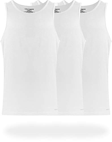 pair of thieves men39s tank top undershirts 3 pack - slim fit soft amp breathable tank a shirt - comfortable men39s undershirts