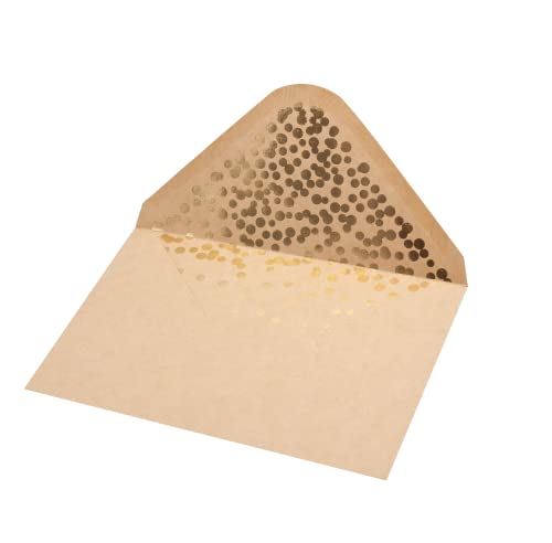 50 Pack Invitation Card - Elegant Greeting Cards ‘’You Are Invited’’ In Gold Foil Letters – For Wedding, Bridal Shower, Baby Shower, Birthday Invitations - 52 Kraft Envelopes Included - 4" X 6" #TOP4