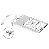 Teclado numérico Mini Teclado USB, 18 Teclas Teclado Numerico Delgado Externo, Teclas de Tijera silenciosas Tipo X, para computadora portátil Ordenador Computadoras de Escritorio, Laptop