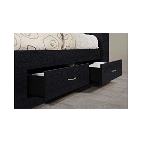 image for Hodedah Twin-Size Captain Bed with 3-Drawers and Headboard in Black, 8