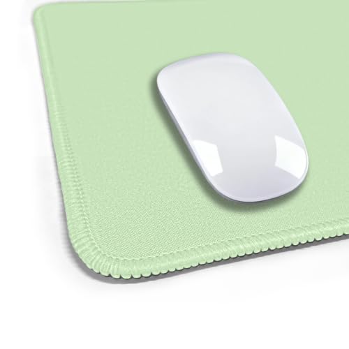 Image of FROGIGO Mouse Pad with Stitched Edges - Solid Color Mousepad for Women, 9.25 x 7.75 inch Washable Square Desk Pad, Non-Slip Rubber Base, Office Home Laptop Accessories - Sage Green