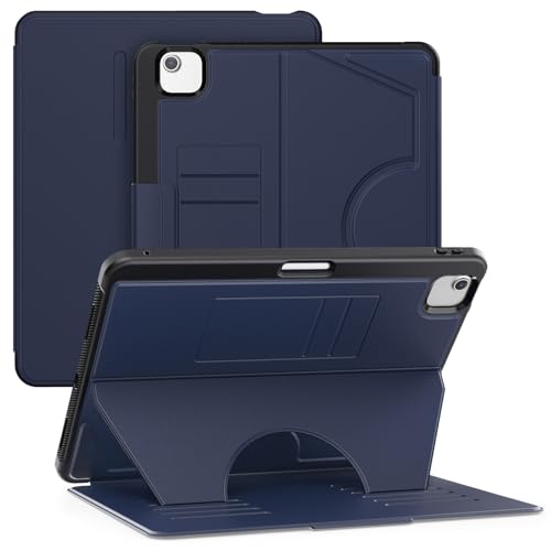 Image of ProElite Case Cover for iPad Air 13 inch M4 /M3 /M2 2026 /2025 /2024, Smart Magnetic Shockproof Protective Case for iPad Air 13 inch M4 /M3 /M2 2026 /2025 /2024 5 Stable Stands with Pencil Holder, Dark Blue