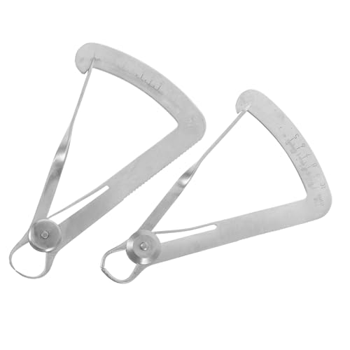Calibrador interior de calibre mecánico GLEAVI de acero inoxidable, juego de 2 piezas para joyería con calibrador triangular para medición interna y de espesor