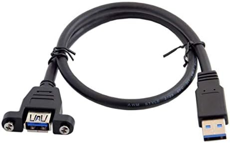 HDMIHOME USB 3.0 Male to Female Extension Cable with Screw for Panel Mount 50cm