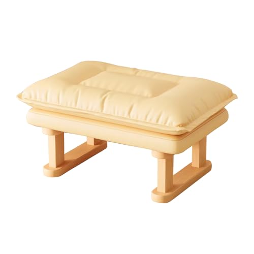 lyxamjrzyp Reposapiés para Sofá, Cojín Puff Reposapiés Cómodo, Taburete Multifuncional para Entrada, Salón y Hogar(Yellow,Large)