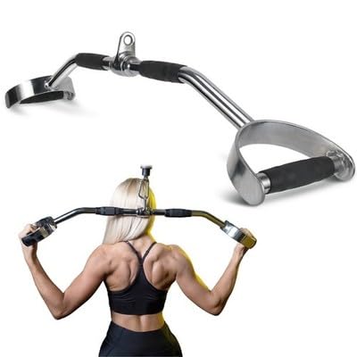 trade line single d handle cable attachment for gym, heavy duty steel stirrup handle with non-slip rubber grip, cable machine attachment for lat pulldown, rows, bicep curls & tricep exercises