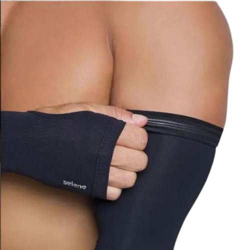 Manguito Selene Uv50+ Com Abertura Para Dedos E Silicone | Preto | P