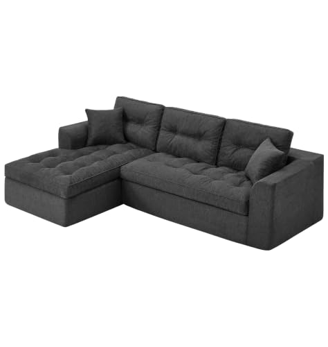 Image of Hobestluk Couch Sofa for Bedroom, Living Room, Office (Grey-L, Large)
