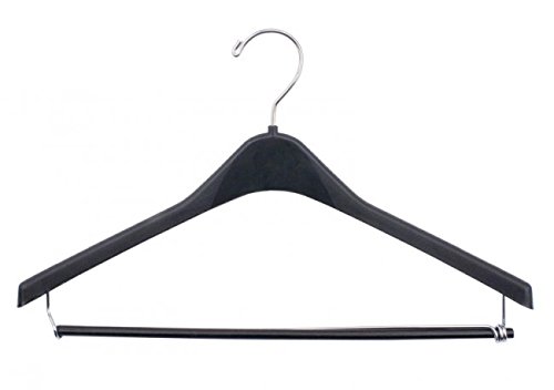 NAHANCO 2517RH Men's Concave Suit Hanger with Round Hook, 17", Black (Pack of 100)